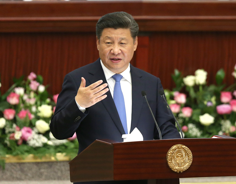 2016年6月22日,国家主席习近平在塔什干乌兹别克斯坦最高会议立法院发表题为《携手共创丝绸之路新辉煌》的重要演讲。