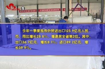 一季度我市外贸进出口增速全省第二