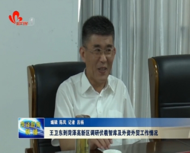 王卫东到菏泽高新区调研伏羲智库及外资外贸工作情况
