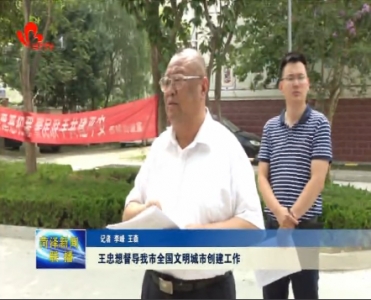 王忠想督导我市全国文明城市创建工作