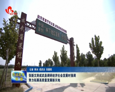 张新文到成武县调研经济社会发展时强调 努力拓展高质量发展新天地