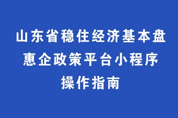  山东省稳住经济基本盘惠企政策平台小程序操作指南 